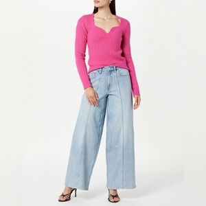 NWT The Drop Frida Chic Light Blue Wash Wide Leg Flare Jeans